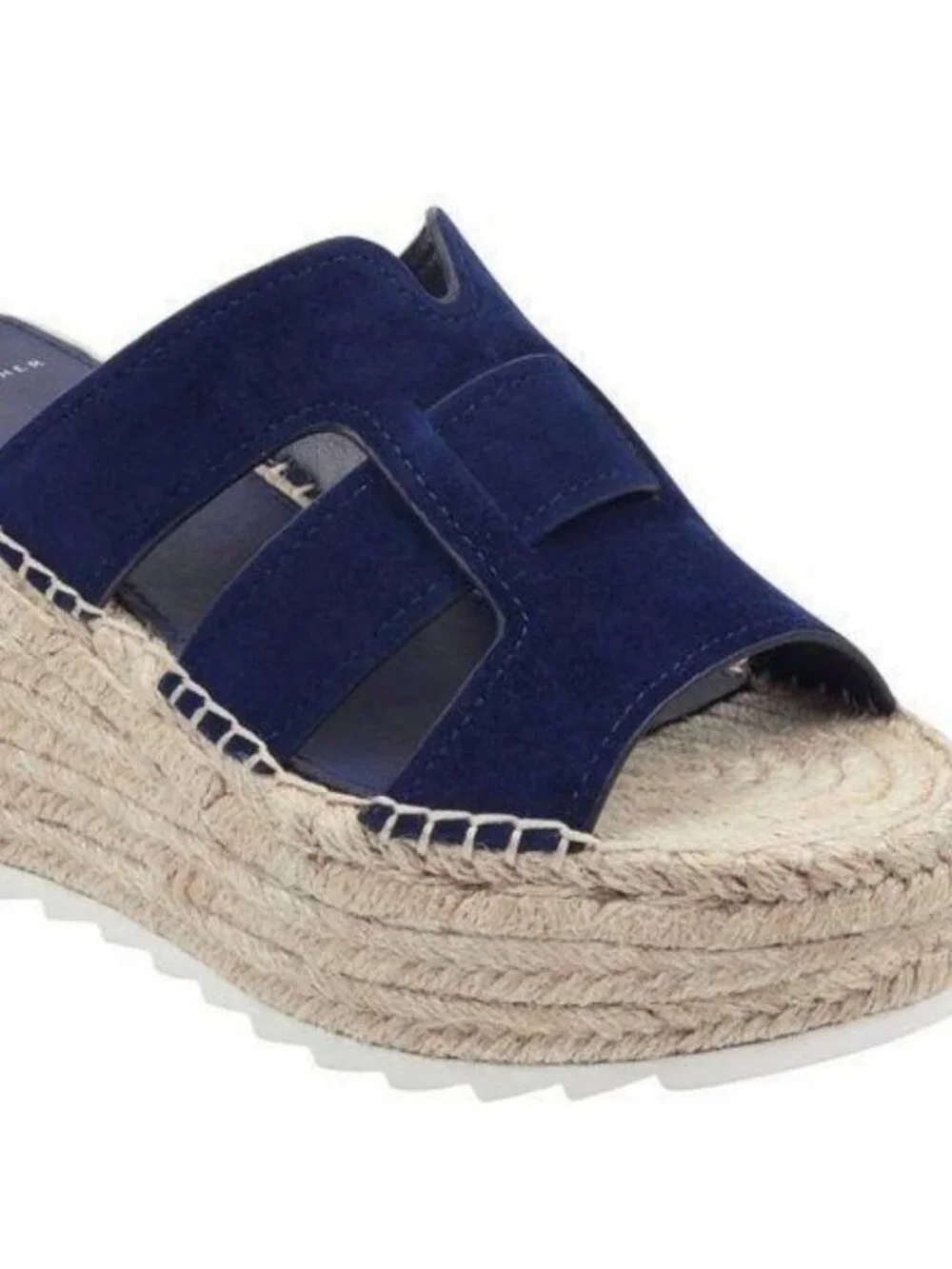 Womens Marc Fisher Robbyn Navy Suede Platform Wedge Strappy Espadrille Heels 8.5